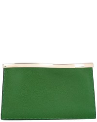 Темно-зеленый кожаный клатч от Valextra