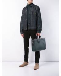 Темно-зеленый кожаный портфель от Coach
