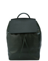 Темно-зеленый кожаный рюкзак
