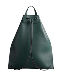 Мужской темно-зеленый кожаный рюкзак с принтом от Burberry