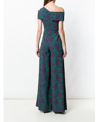 Темно-зеленый комбинезон с принтом от Talbot Runhof