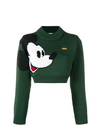 Темно-зеленый короткий свитер от Gcds