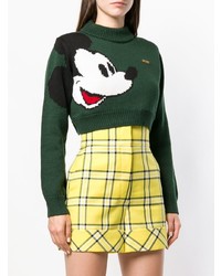 Темно-зеленый короткий свитер от Gcds