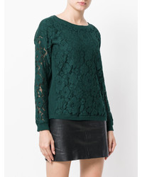 Женский темно-зеленый кружевной свитер от Twin-Set