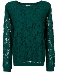 Женский темно-зеленый кружевной свитер от Twin-Set