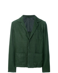 Темно-зеленый льняной пиджак