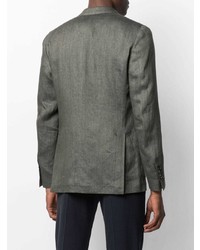 Мужской темно-зеленый льняной пиджак от Lardini