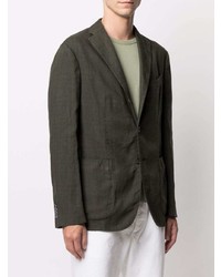 Мужской темно-зеленый льняной пиджак от Boglioli
