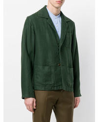 Мужской темно-зеленый льняной пиджак от Doppiaa