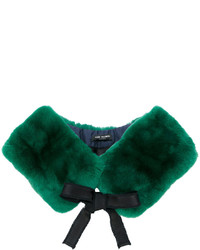 Женский темно-зеленый меховой шарф от Yves Salomon