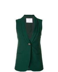 Темно-зеленый пиджак без рукавов от Societe Anonyme