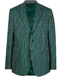 Мужской темно-зеленый пиджак в вертикальную полоску от Etro