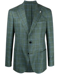 Мужской темно-зеленый пиджак в клетку от Luigi Bianchi Mantova