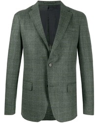 Мужской темно-зеленый пиджак в шотландскую клетку от Eleventy