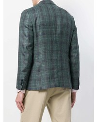 Мужской темно-зеленый пиджак в шотландскую клетку от Cantarelli