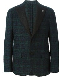 Мужской темно-зеленый пиджак в шотландскую клетку от Lardini