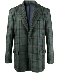 Мужской темно-зеленый пиджак в шотландскую клетку от Paura
