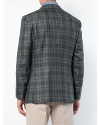 Мужской темно-зеленый пиджак в шотландскую клетку от Kiton