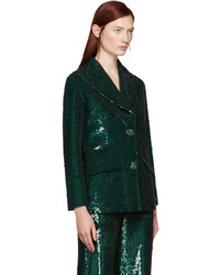 Женский темно-зеленый пиджак с пайетками от Ashish