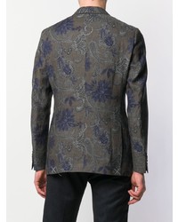 Мужской темно-зеленый пиджак с принтом от Etro