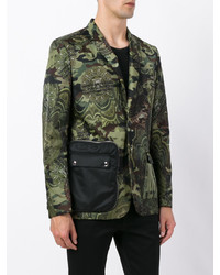 Мужской темно-зеленый пиджак с принтом от Givenchy