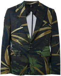 Мужской темно-зеленый пиджак с принтом от Christian Pellizzari
