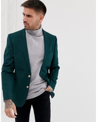 Мужской темно-зеленый пиджак от ASOS DESIGN