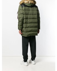 Мужской темно-зеленый пуховик от Alpha Industries