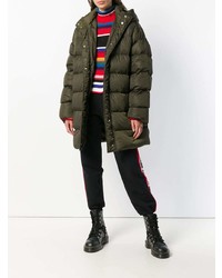 Женский темно-зеленый пуховик от MSGM