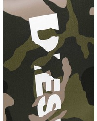 Мужской темно-зеленый рюкзак с камуфляжным принтом от Diesel