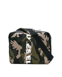 Мужской темно-зеленый рюкзак с камуфляжным принтом от Diesel