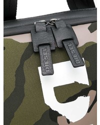 Мужской темно-зеленый рюкзак с камуфляжным принтом от Diesel