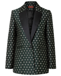 Женский темно-зеленый сатиновый пиджак с цветочным принтом от ALEXACHUNG