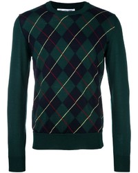 Темно-зеленый свитер в шотландскую клетку