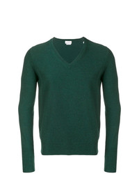 Мужской темно-зеленый свитер с v-образным вырезом от Ballantyne
