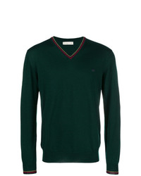 Мужской темно-зеленый свитер с v-образным вырезом от Etro