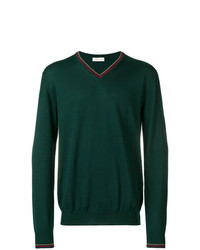 Мужской темно-зеленый свитер с v-образным вырезом от Etro