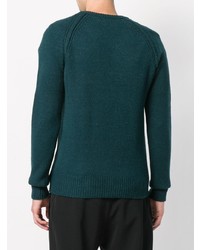 Мужской темно-зеленый свитер с v-образным вырезом от Nuur