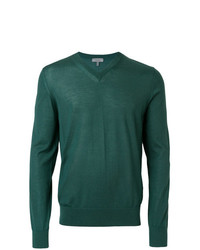Мужской темно-зеленый свитер с v-образным вырезом от Lanvin