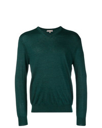 Мужской темно-зеленый свитер с v-образным вырезом от N.Peal