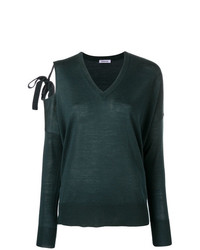 Женский темно-зеленый свитер с v-образным вырезом от P.A.R.O.S.H.