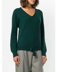 Женский темно-зеленый свитер с v-образным вырезом от Fabiana Filippi