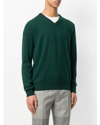 Мужской темно-зеленый свитер с v-образным вырезом от Ballantyne