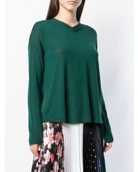 Женский темно-зеленый свитер с v-образным вырезом от Aspesi