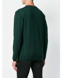 Мужской темно-зеленый свитер с v-образным вырезом от Etro
