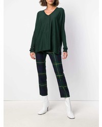 Женский темно-зеленый свитер с v-образным вырезом от Snobby Sheep