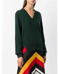 Женский темно-зеленый свитер с v-образным вырезом от Joseph