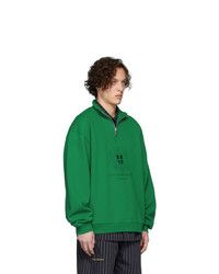 Мужской темно-зеленый свитер с воротником на молнии от Han Kjobenhavn