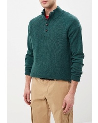 Темно-зеленый свитер с воротником на пуговицах от Gap