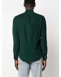 Мужской темно-зеленый свитер с воротником поло с вышивкой от Polo Ralph Lauren